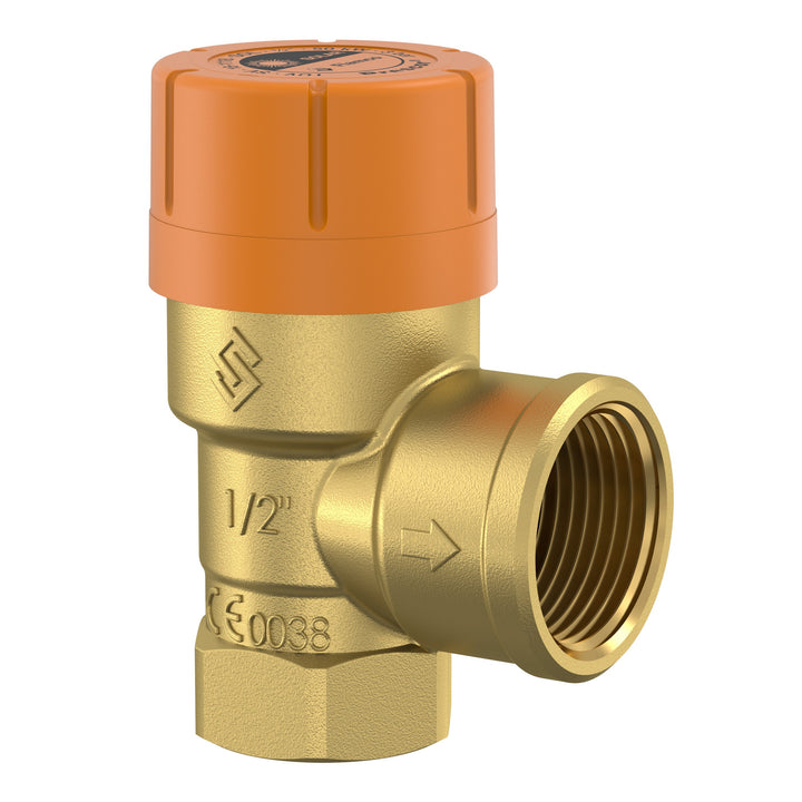 COMFORT Solar-Membran-Sicherheitsventil A22 Eckform DN 15 (1/2) 6 bar Messing