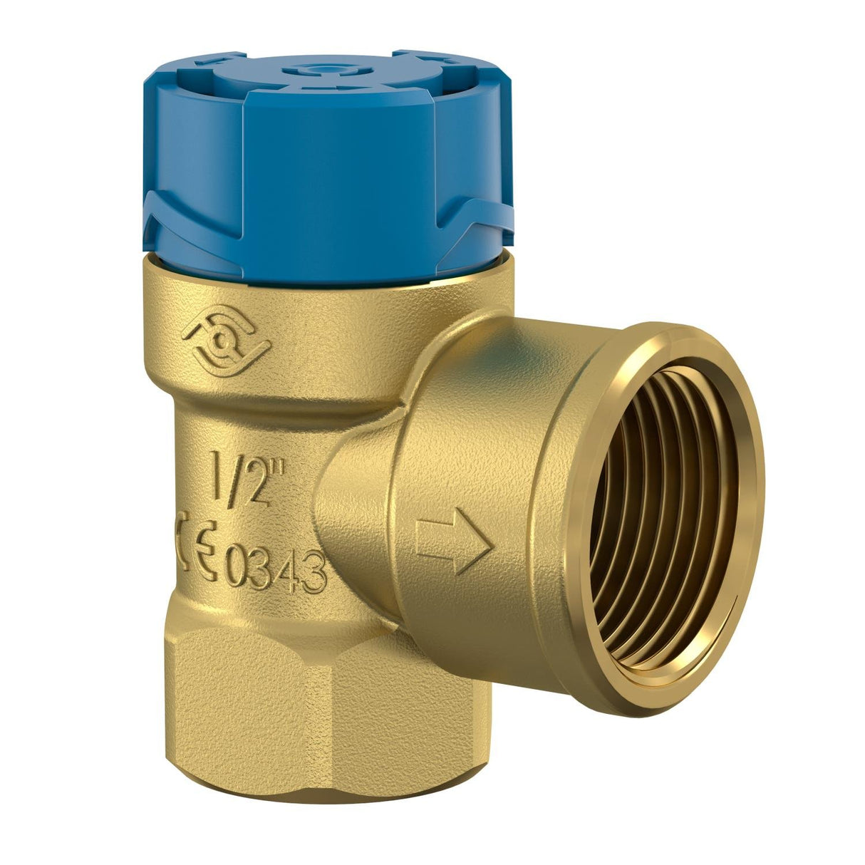COMFORT Membran-Sicherheitsventil A22 Eckform DN 15 (1/2) 10 bar aus Messing