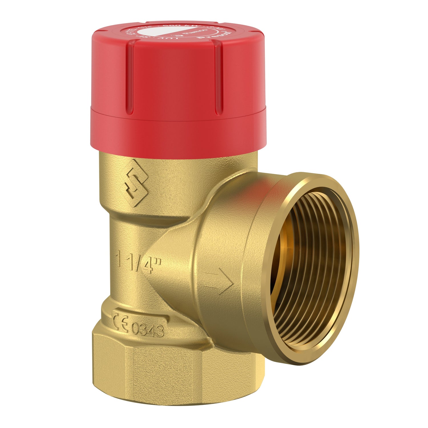 COMFORT Diaphragm Safety Valve A22, angled, DN 32 (11/4) 3 bar, made of brass